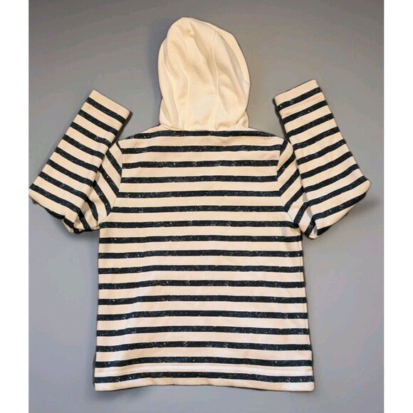 LL BEAN Signature Women's Blue Striped Hoodie MEDIUM Soft Cotton-Poly Blend - Picture 2 of 7